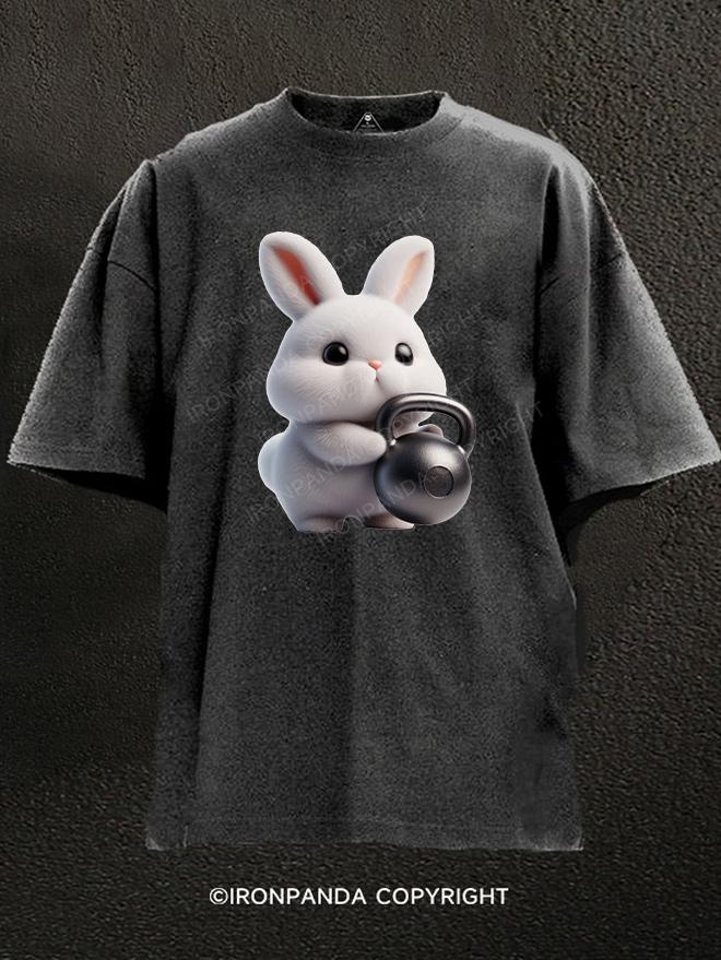 Kettlebell rabbit Washed Gym Shirt