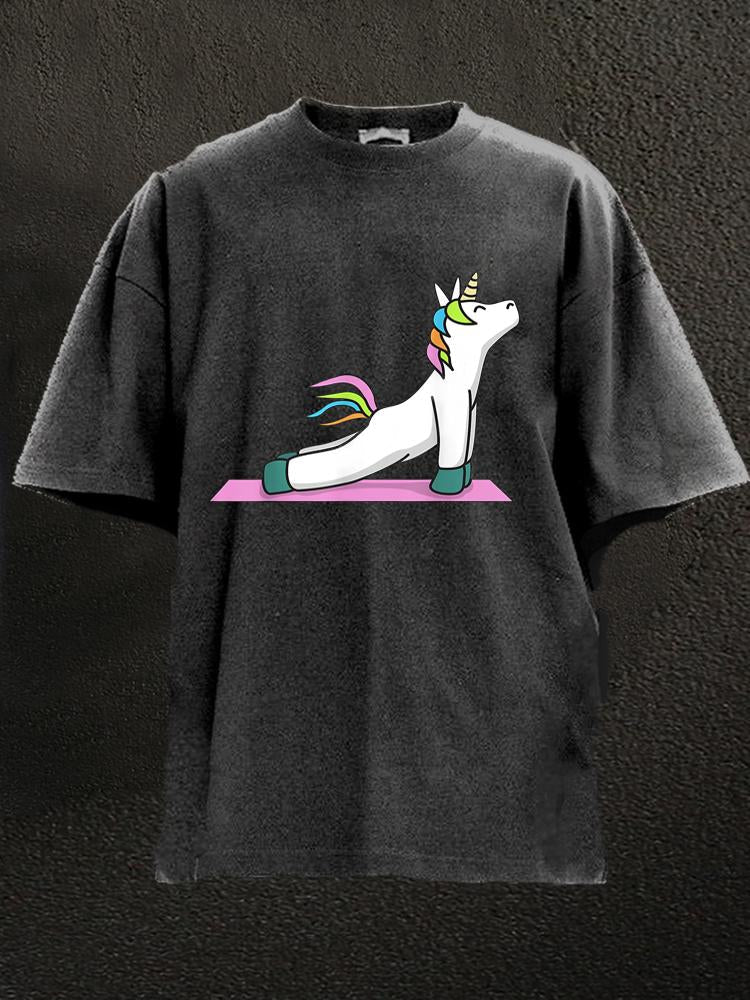 Yoga Unicorn Washed Gym T-shirt