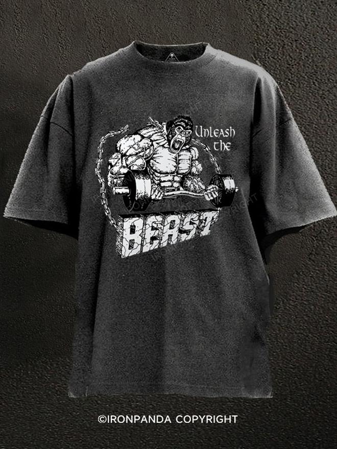 unleash the beast Gorilla Washed Gym Shirt