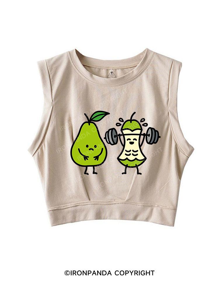 LIFTING PEAR SLEEVELESS CROP TOPS