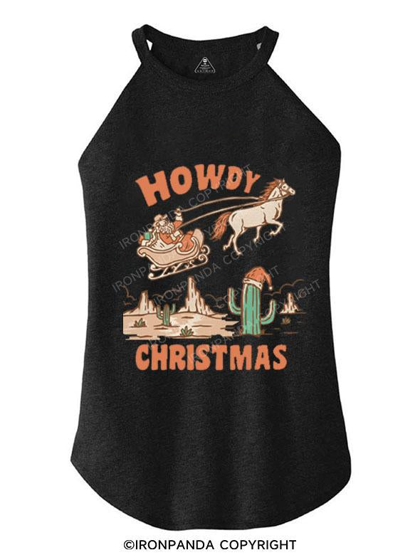 HOWDY CHRISTMAS TRI ROCKER COTTON TANK