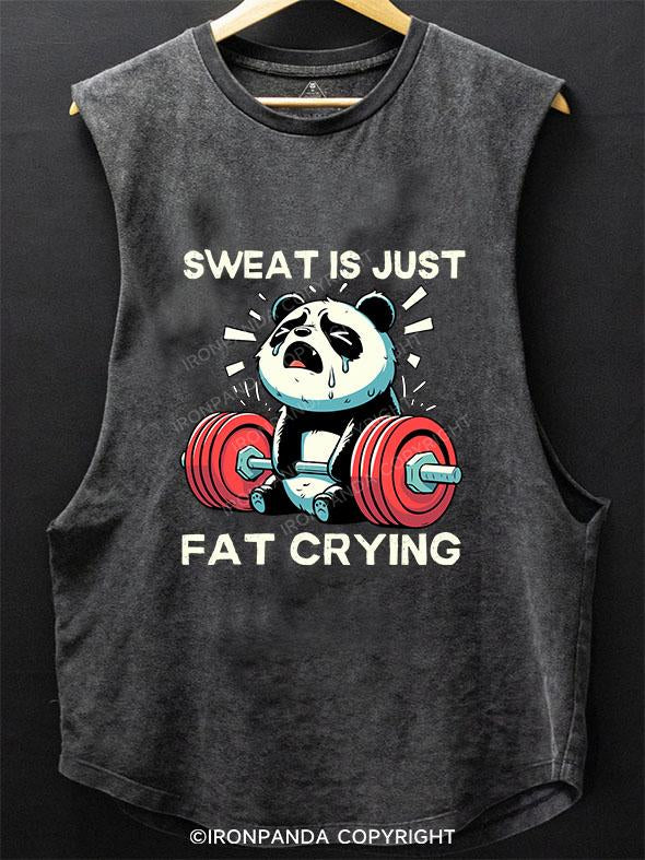 SWEAT IS JUST FAT CRYING SCOOP BOTTOM COTTON TANK