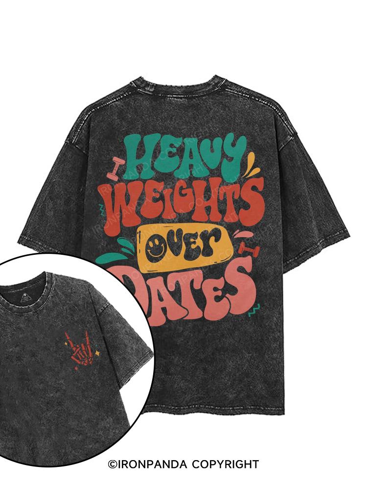 Heavy Weights Over Dates printed Gym Shirt