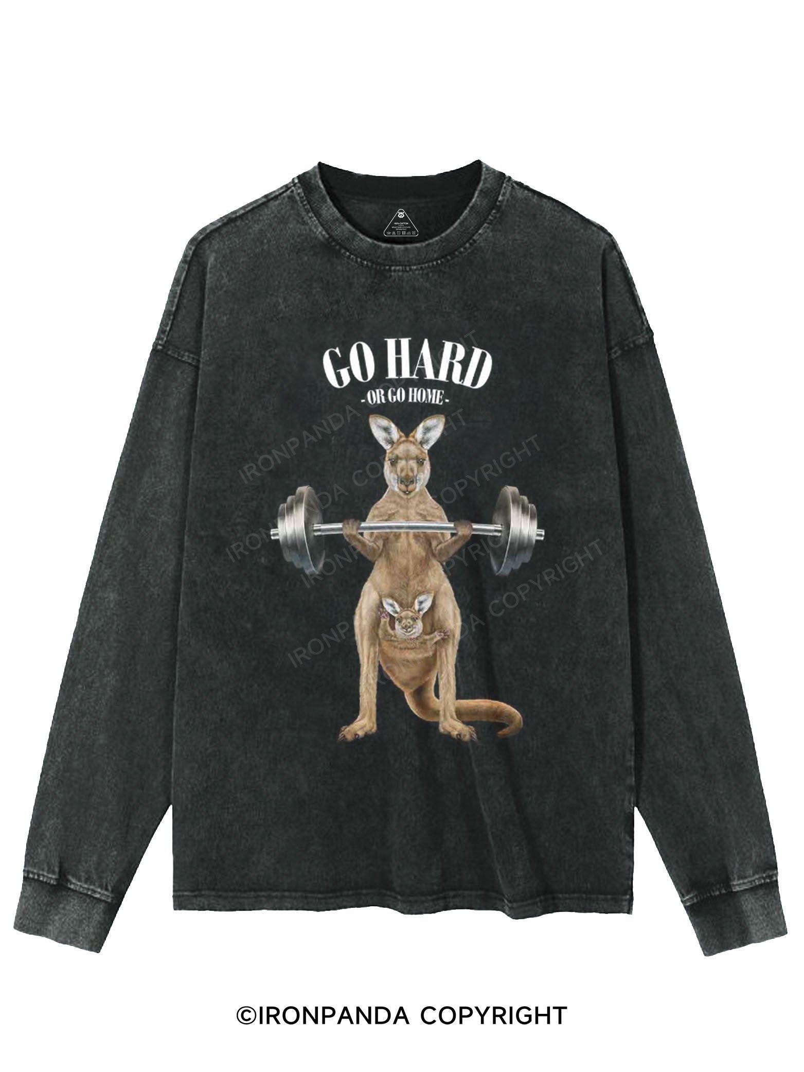 Kangaroo Weightlifting WASHED LONG SLEEVE SHIRT