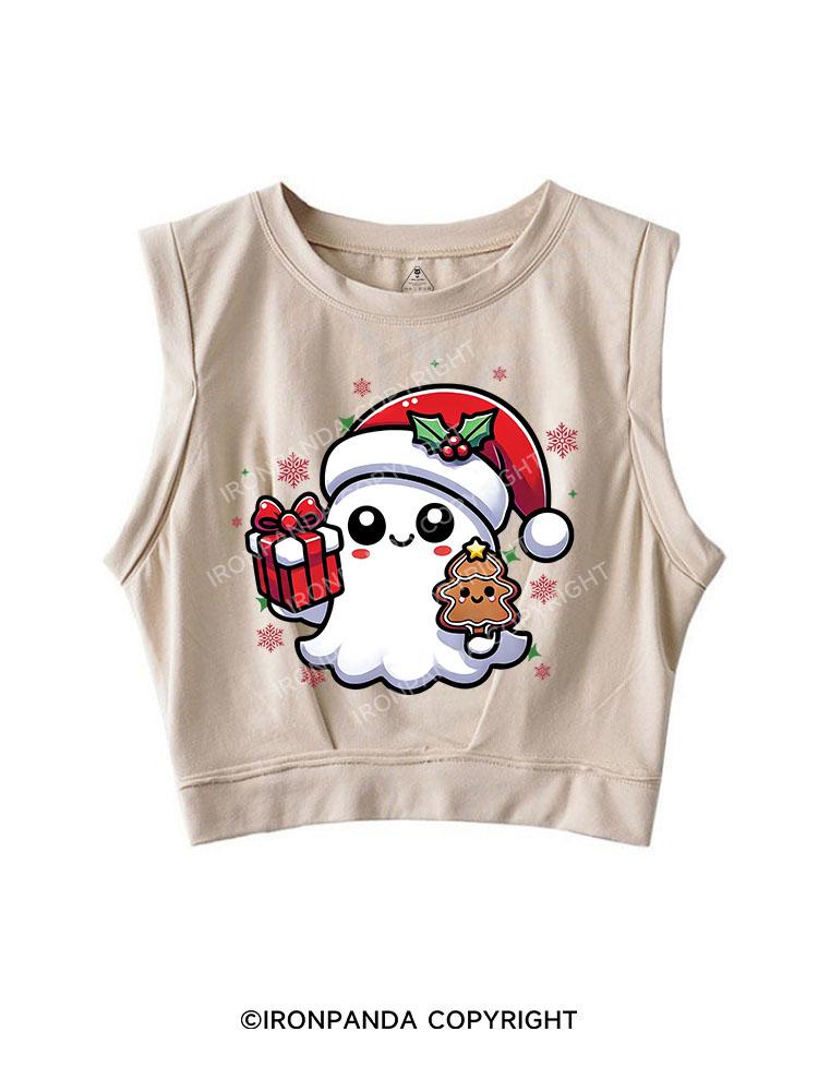 SPOOKY SPIRITS SPREADING CHRISTMAS CHEER! SLEEVELESS CROP TOPS