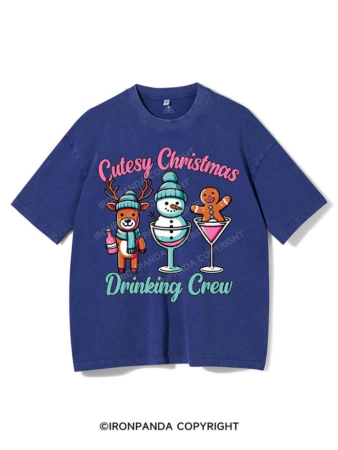 CUTESY CHRISTMAS DRINKING CREW VINTAGE GYM SHIRT