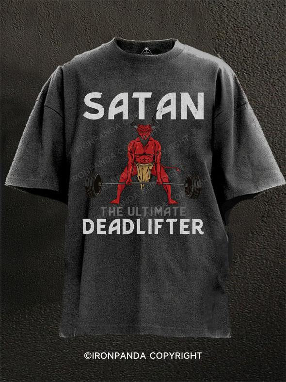 Satan The Ultimate Deadlifter Washed Gym Shirt