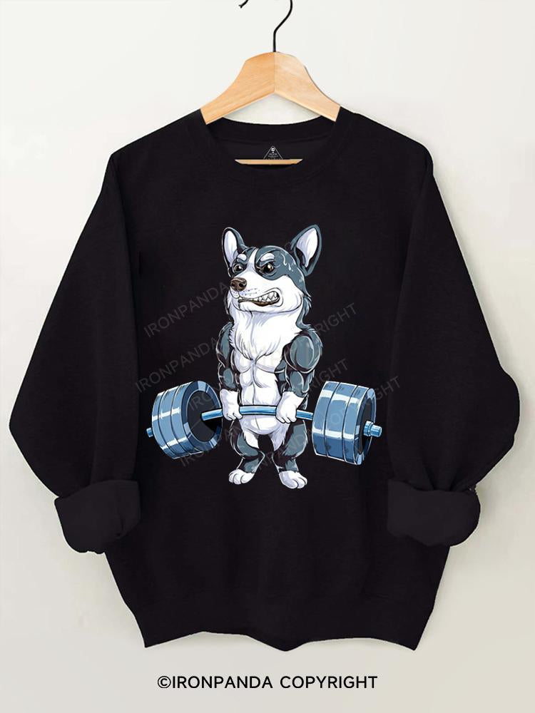 Corgi Weightlifting Gym Sweatshirt