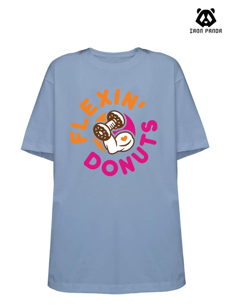 FLEXIN DONUTS Loose fit cotton  Gym T-shirt