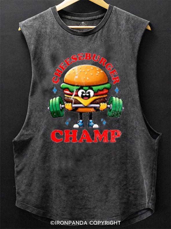 cheeseburger champ SCOOP BOTTOM COTTON TANK