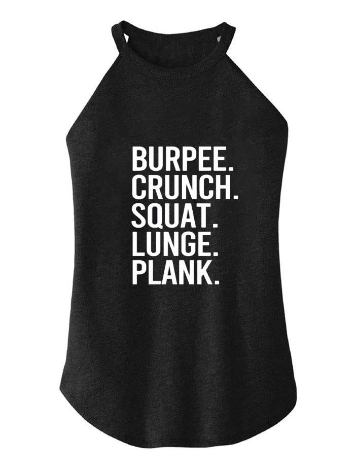 Burpee Crunch Plank Squat Lunge TRI ROCKER COTTON TANK