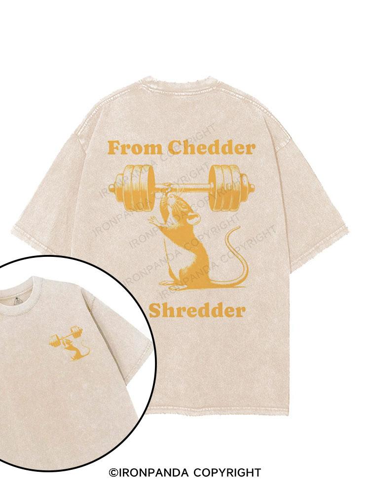 From Chedder To Shredder printed Gym Shirt