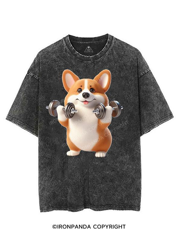 FIT CORGI VIBES VINTAGE GYM SHIRT