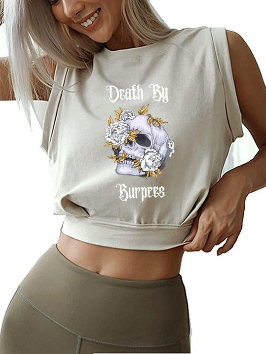 DEATH BY BURPEES Sleeveless Crop Tops