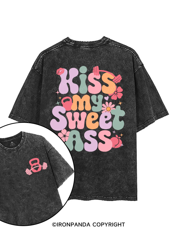 KISS MY SWEET ASS printed Gym Shirt