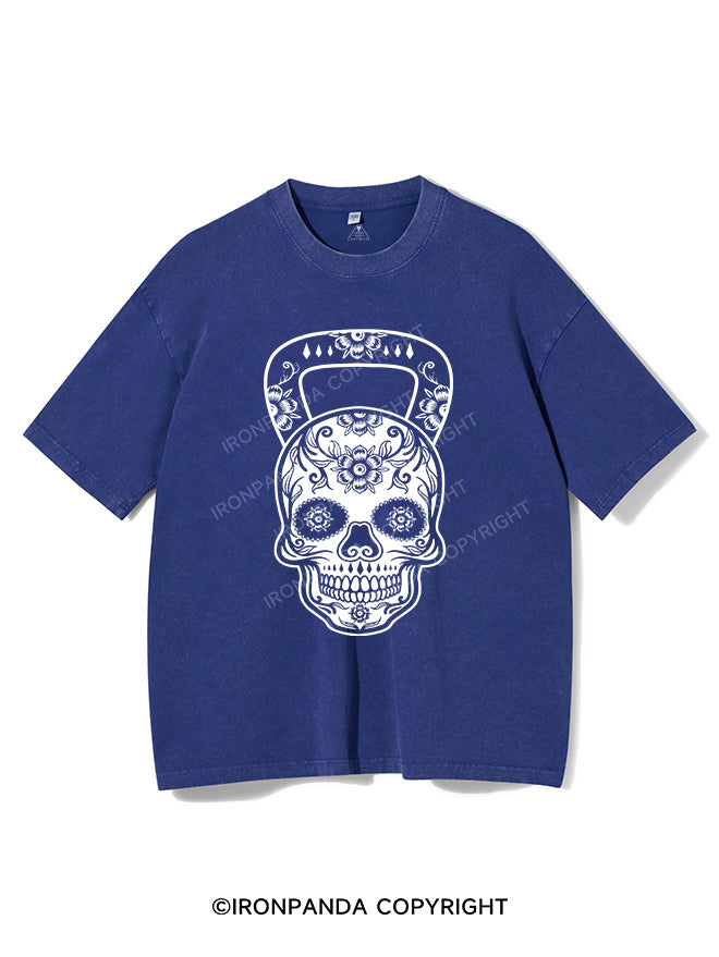 Sugar Skull Kettlebell Vintage Gym Shirt