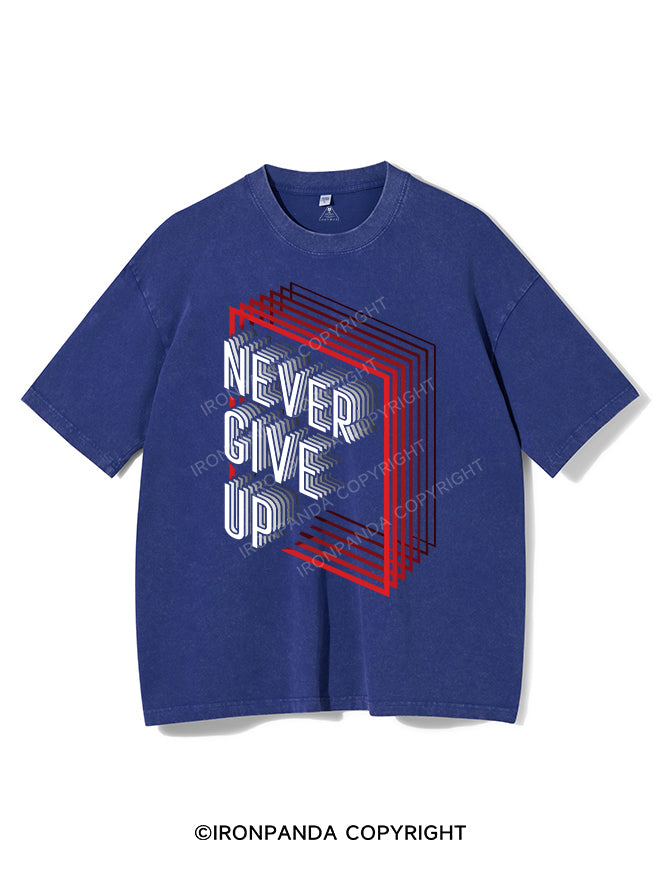 NEVER GIVE UP VINTAGE GYM SHIRT