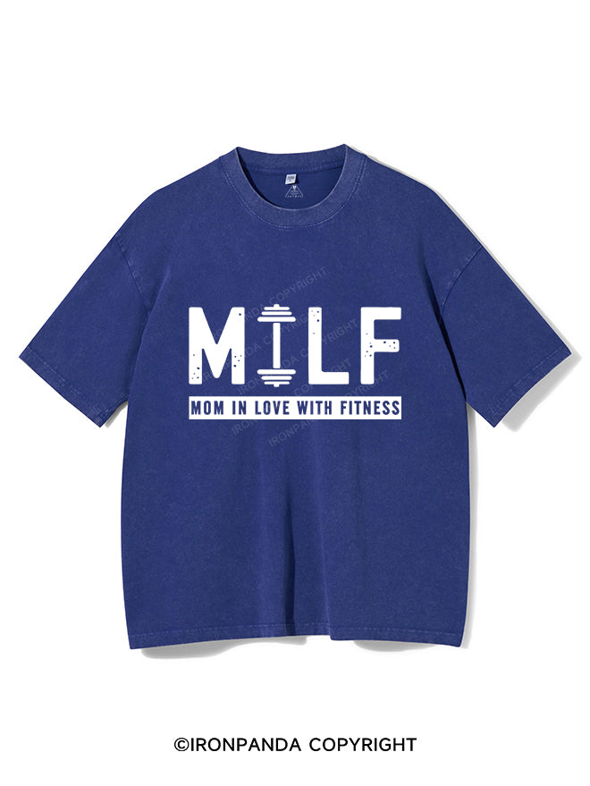 MILF Mom In Love With Fitness Vintage Gym Shirt