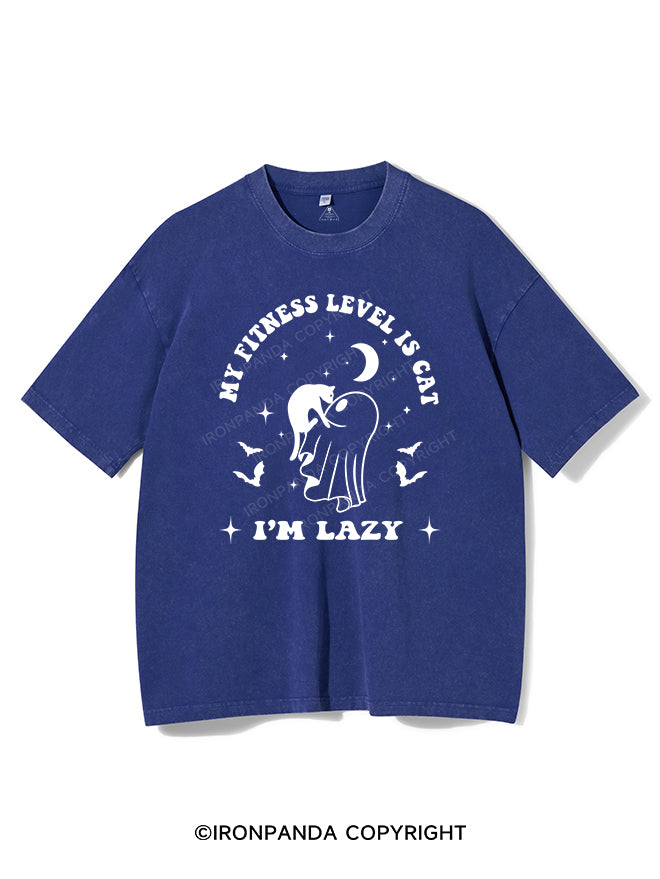 I'M LAZY MY FITNESS LEVEL IS CAT VINTAGE GYM SHIRT