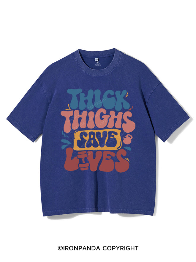 Thick Thighs Save Lives Vintage Gym Shirt