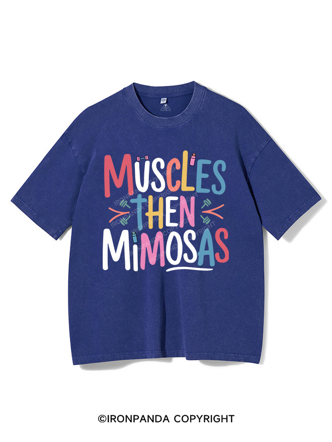 MUSCLES THEN MIMOSAS VINTAGE GYM SHIRT