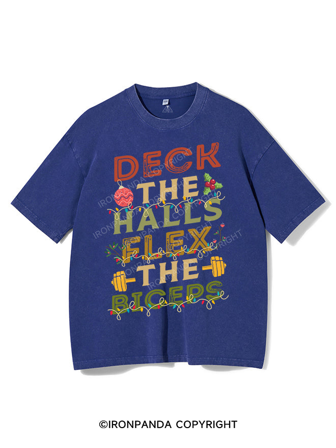 DECK THE HALLS FLEX THE BICEPS VINTAGE GYM SHIRT