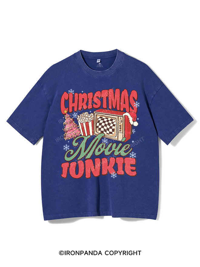 CHRISTMAS MOVIE JUNKIE VINTAGE GYM SHIRT