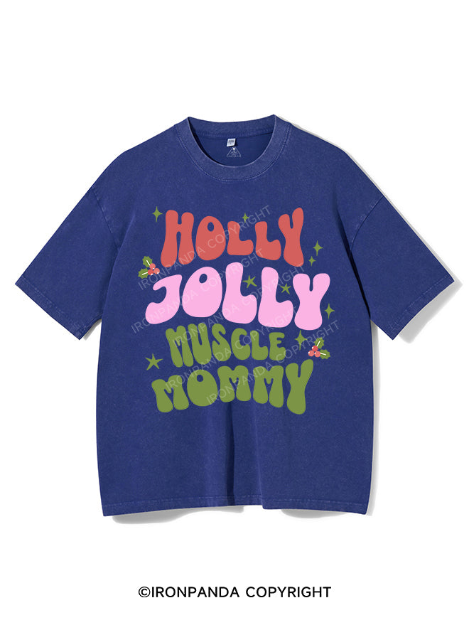 HOLLY JOLLY MUSCLE MOMMY VINTAGE GYM SHIRT