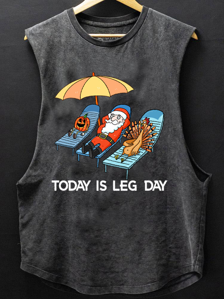 leg day Halloween Thanksgiving Christmas SCOOP BOTTOM COTTON TANK