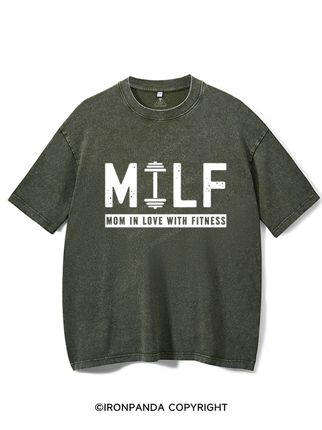 MILF Mom In Love With Fitness Vintage Gym Shirt