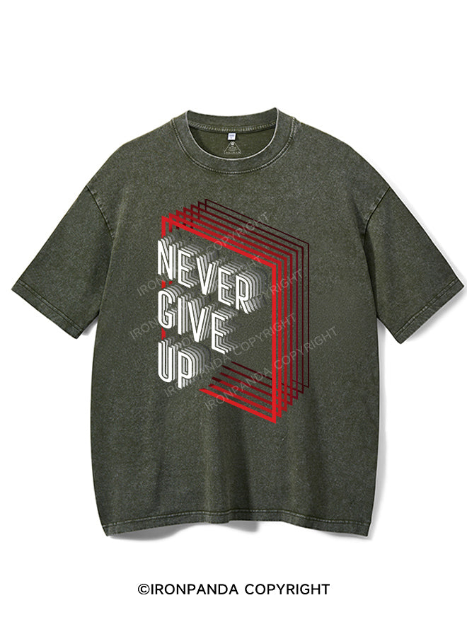 NEVER GIVE UP VINTAGE GYM SHIRT