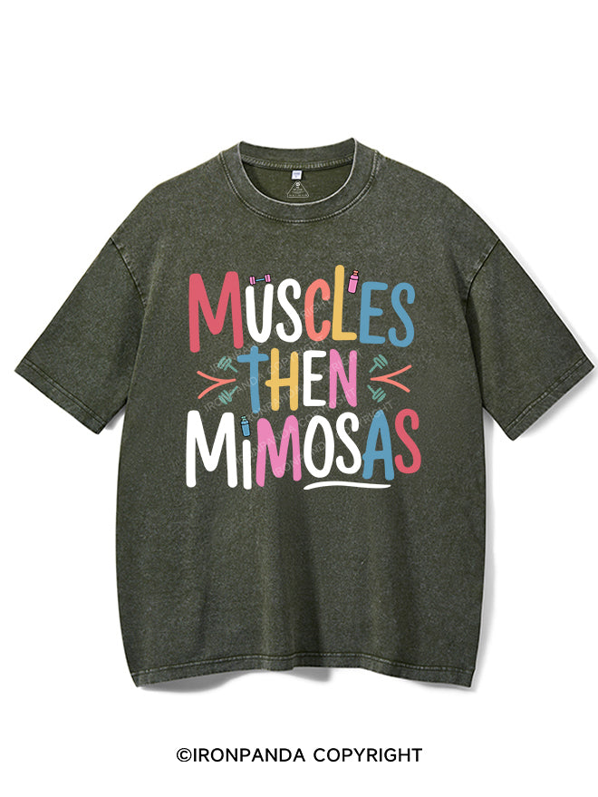 MUSCLES THEN MIMOSAS VINTAGE GYM SHIRT