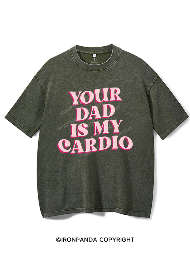 Pink Your Dad Is My Cardio Vintage Gym Shirt