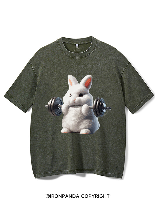 Rabbit weightlifting Vintage Gym Shirt