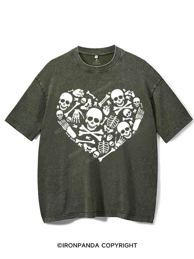 SKELETON HEART VINTAGE GYM SHIRT