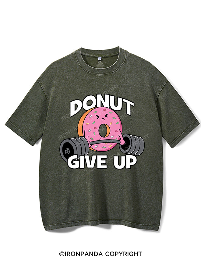 DONUT GIVE UP VINTAGE GYM SHIRT