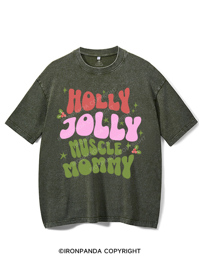 HOLLY JOLLY MUSCLE MOMMY VINTAGE GYM SHIRT