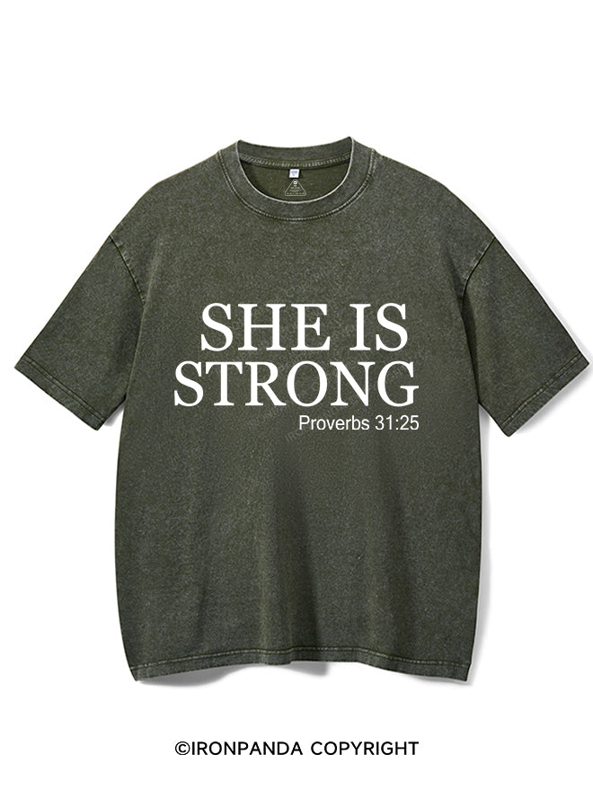 She is strong Vintage Gym Shirt