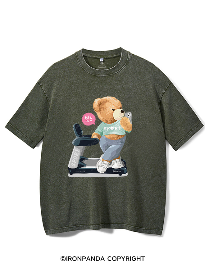 bear doll selfie on treadmill GYM SHIRT