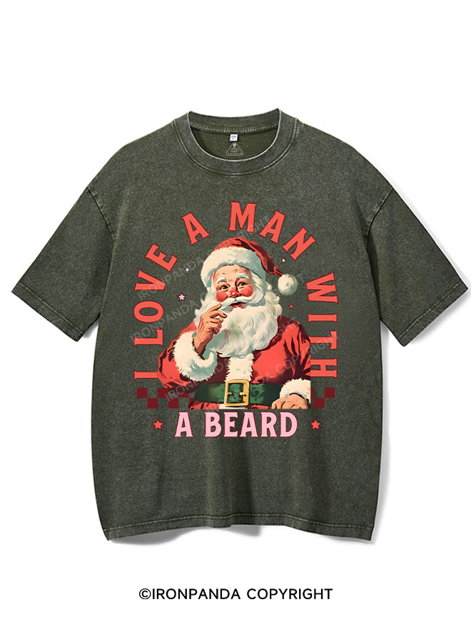 I LOVE A MAN WITH A BEARD VINTAGE GYM SHIRT