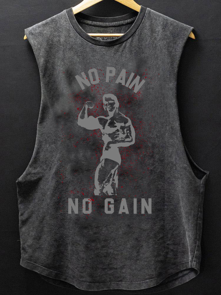 NO PAIN NO GAIN Scoop Bottom Cotton Tank