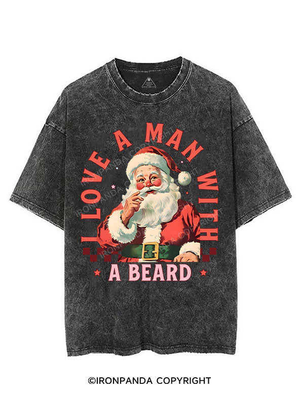 I LOVE A MAN WITH A BEARD VINTAGE GYM SHIRT