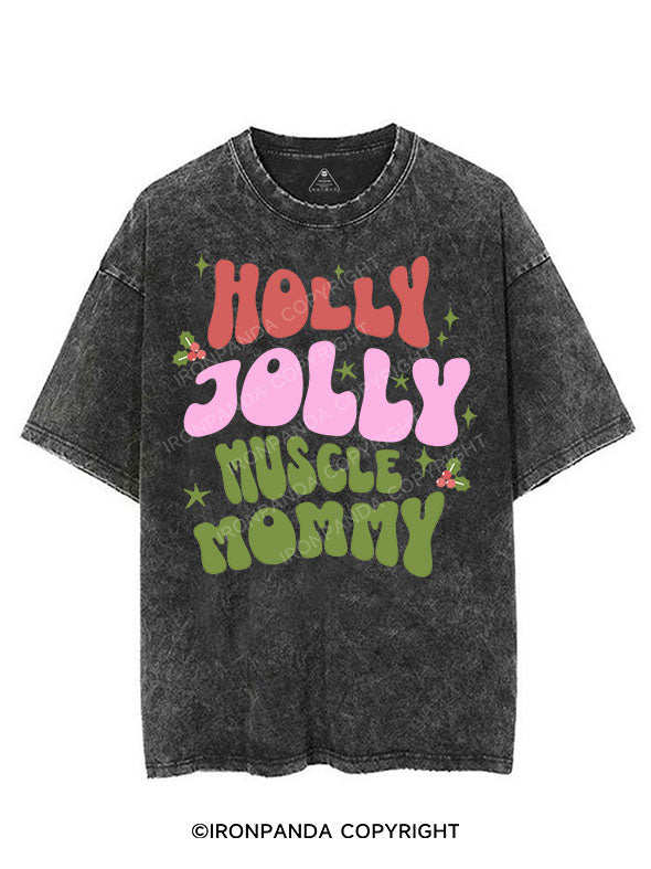 HOLLY JOLLY MUSCLE MOMMY VINTAGE GYM SHIRT