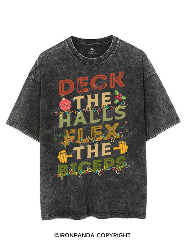 DECK THE HALLS FLEX THE BICEPS VINTAGE GYM SHIRT