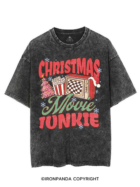 CHRISTMAS MOVIE JUNKIE VINTAGE GYM SHIRT