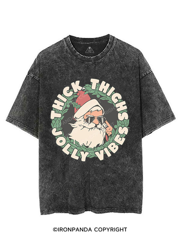 Thick Thighs Jolly Vibes Vintage Gym Shirt