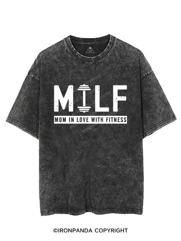 MILF Mom In Love With Fitness Vintage Gym Shirt