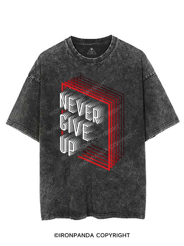 NEVER GIVE UP VINTAGE GYM SHIRT