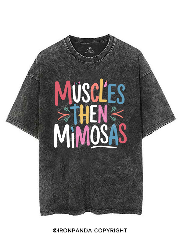 MUSCLES THEN MIMOSAS VINTAGE GYM SHIRT