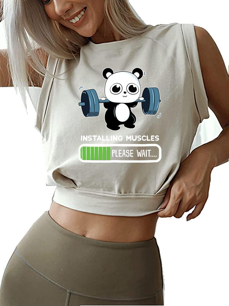 BENCH PANDA Sleeveless Crop Tops